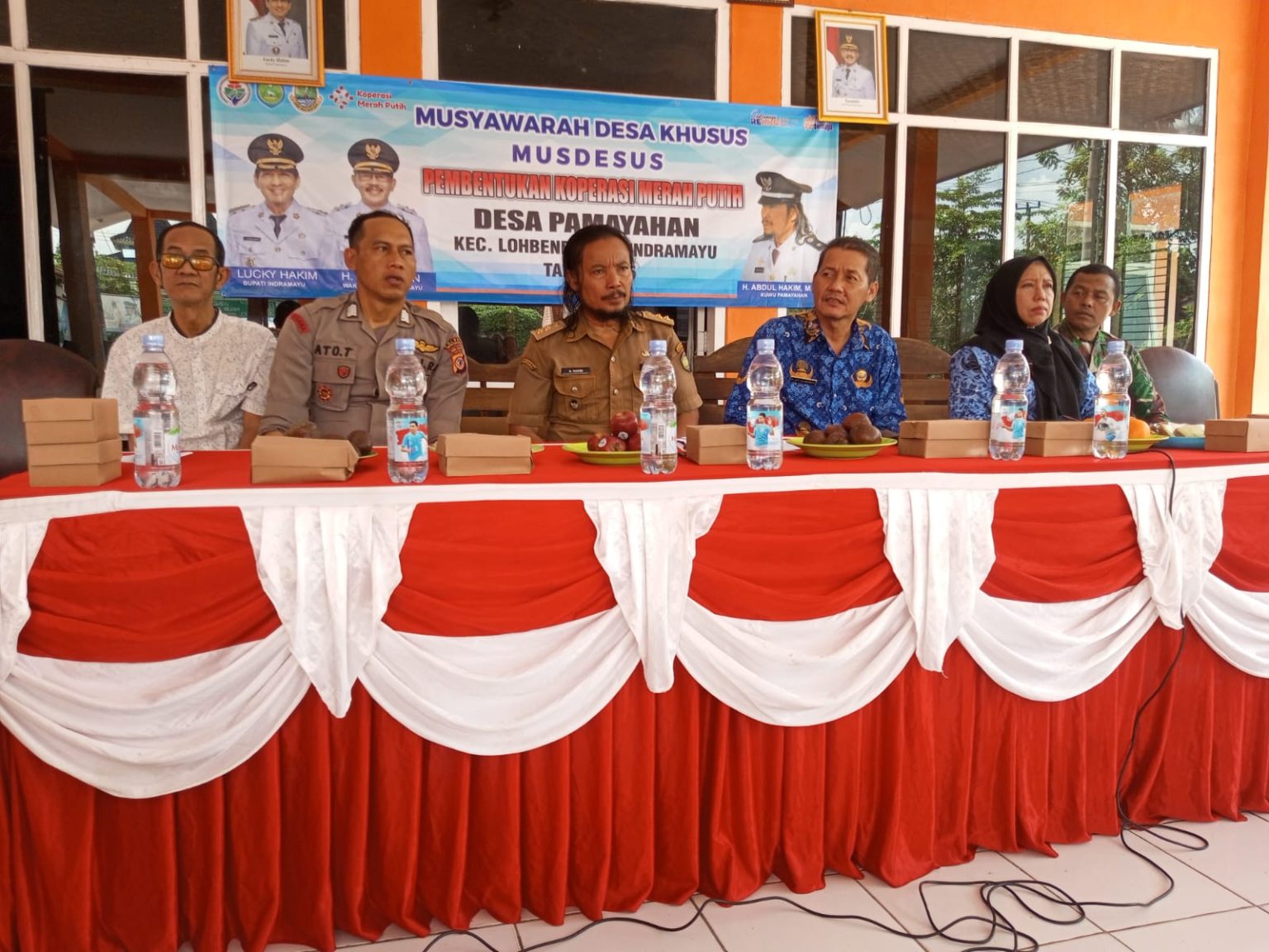 Polsek Lohbener Hadiri Pembentukan Kopdes Merah Putih